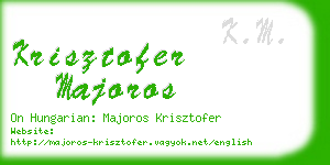 krisztofer majoros business card
